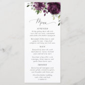 Paarse Bloemen, Pruimenbloesem, Bruidsfeest Menu (Voorkant)
