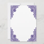 Paarse Bloemen Quinceañera 15e Verjaardagsuitnodig Kaart (Achterkant)