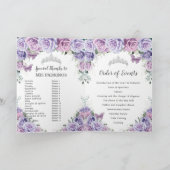 Paarse Bloemen Quinceañera Evenementenorde Padrino Programma (Binnen)