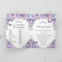 Paarse Bloemen Quinceañera Evenementenorde Padrino