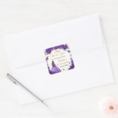 Paarse Bloemen Quinceañera Princess Sticker (Envelop)