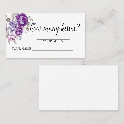 Paarse bloemen raden hoeveel kussen spel Kaart Visitekaartje (Voorkant / Achterkant)