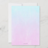 Paarse Bloemen Regenboog Eenhoorn Verjaardagsfeest Kaart (Achterkant)