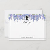 Paarse Bloemen Regency Era Vrijgezellenfeest Bedankkaart (Voorkant)