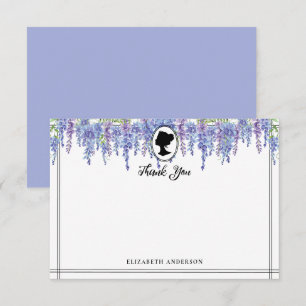 Paarse Bloemen Regency Era Vrijgezellenfeest Bedankkaart