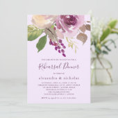  paarse bloemen | repetitiediner kaart (Staand voorkant)