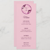 Paarse Bloemen Ring Wedding Menu (Voorkant / Achterkant)