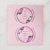 Paarse Bloemen Ring Wedding Place Card Plaatskaartje (Buitenkant ongevouwen)