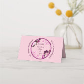 Paarse Bloemen Ring Wedding Place Card Plaatskaartje (Achterkant)