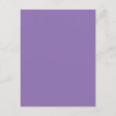 Paarse Bloemen Romantische bruiloft Details Informatiekaartje (Achterkant)