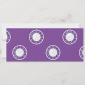 Paarse Bloemen Rond de Klok Douche Uitnodigen Kaart (Achterkant)