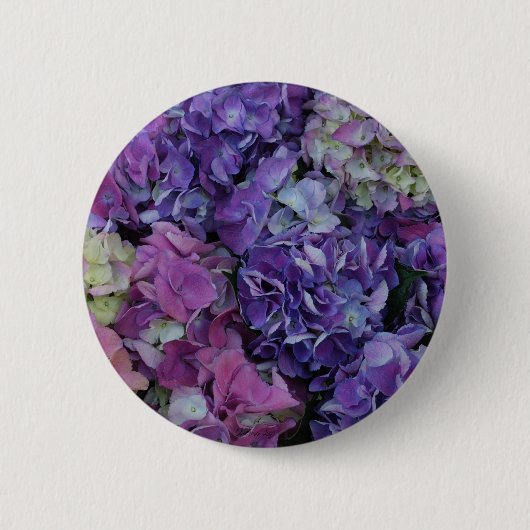 Paarse Bloemen Ronde Button 5,7 Cm (Voorkant)