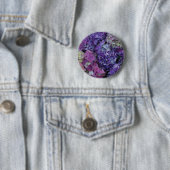 Paarse Bloemen Ronde Button 5,7 Cm (In situ)