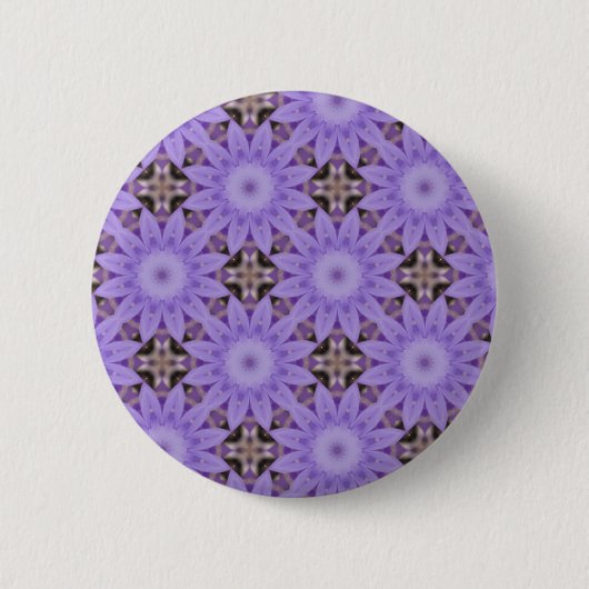 Paarse Bloemen Ronde Button 5,7 Cm (Voorkant)