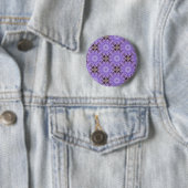 Paarse Bloemen Ronde Button 5,7 Cm (In situ)
