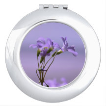 Paarse Bloemen Ronde Compacte Spiegel