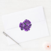 paarse bloemen ronde sticker (Envelop)
