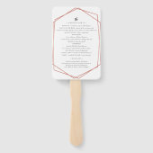 Paarse Bloemen Roos Gold Bloom Trouwprogramma Handwaaier (Achterkant)