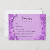 Paarse bloemen RSVP w maaltijd keuzes (Voorkant)