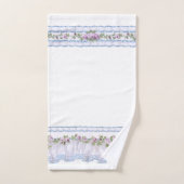   Paarse Bloemen Ruffled Border Bad Handdoek (Handdoek)
