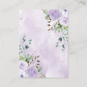 Paarse Bloemen Safari Oerwoud Baby Luier Raffle Informatiekaartje (Achterkant)