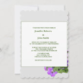 Paarse Bloemen Salie Groen Violet Grijs Bruiloft 2 Kaart (Voorkant)