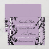 Paarse Bloemen Save the Date Wedding Briefkaart (Voorkant / Achterkant)
