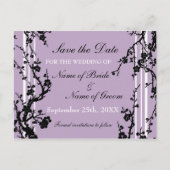 Paarse Bloemen Save the Date Wedding Briefkaart (Voorkant)
