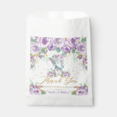 Paarse Bloemen Schattige Olifant Baby shower Bedankzakje (Voorkant)