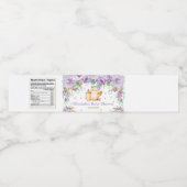 Paarse Bloemen Schattige Uil Baby shower Baby Meis Waterfles Etiket (Enkel label)