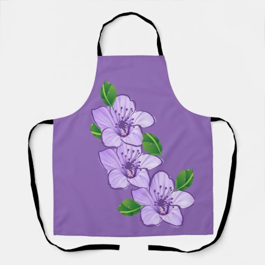 Paarse Bloemen Schort (Voorkant)