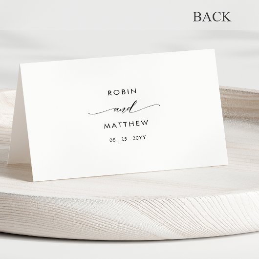 Paarse Bloemen, Script Custom Wedding Place Cards Kaart