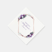 Paarse Bloemen Script Meisje Baby shower Servet (Hoek)