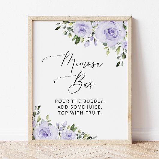 Paarse Bloemen, Sering Bloemen, Boho, Mimosa Bar Poster
