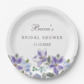 Paarse Bloemen Sering Bloemrijke Bruidsdouche Papieren Bordje (Voorkant)