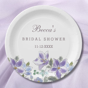Paarse Bloemen Sering Bloemrijke Bruidsdouche Papieren Bordje