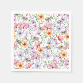 Paarse Bloemen Servet