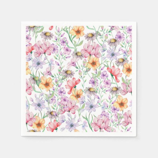 Paarse Bloemen Servet (Voorkant)