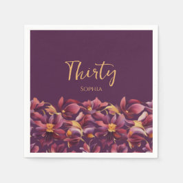 Paarse Bloemen- Servet