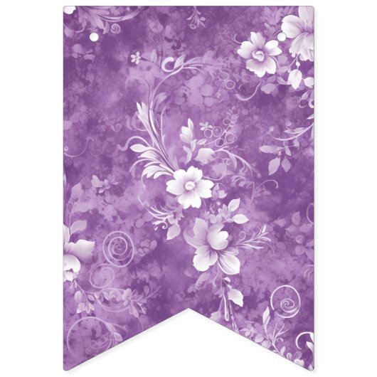 Paarse Bloemen Shabby Chic Custom Age Vlaggetjes (Eerste vlag)