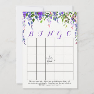 paarse bloemen Shower Bingo Kaarten
