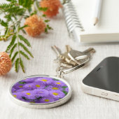Paarse Bloemen Sleutelhanger (Zijkant)