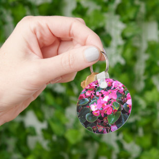 Paarse bloemen sleutelhanger