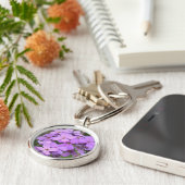Paarse Bloemen Sleutelhanger (Zijkant)