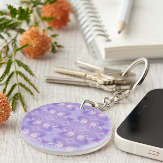 Paarse Bloemen Sleutelhanger (Voorkant Rechts)
