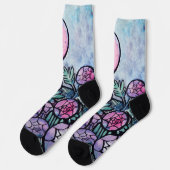 Paarse Bloemen Sokken (Links)