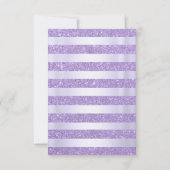 Paarse Bloemen Sparkle Quinceanera bedankje Bedankkaart (Achterkant)