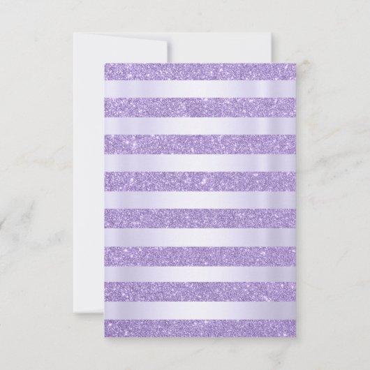 Paarse Bloemen Sparkle Quinceanera bedankje Bedankkaart (Achterkant)