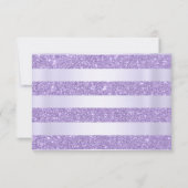 Paarse Bloemen Sparkle Quinceanera Foto Bedankkaart (Achterkant)