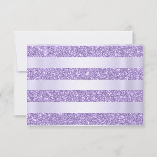 Paarse Bloemen Sparkle Quinceanera Foto Bedankkaart (Achterkant)